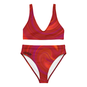 Red high-waisted Bikini